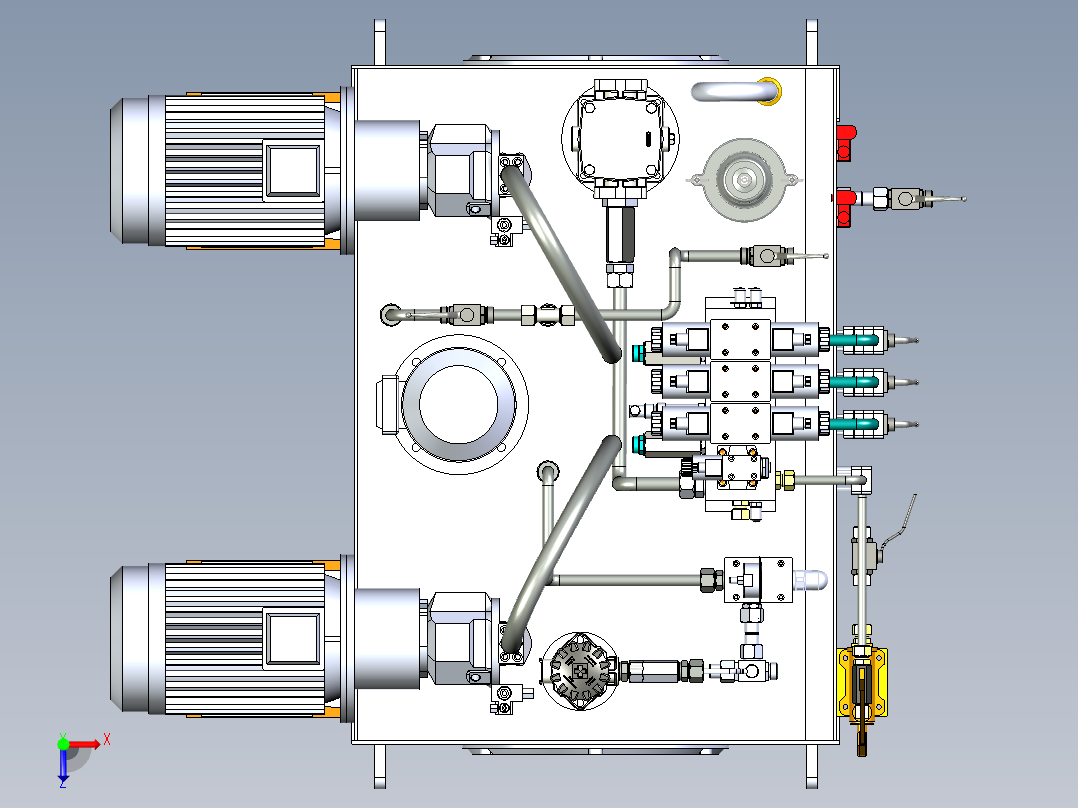 液压动力单元10俯视图