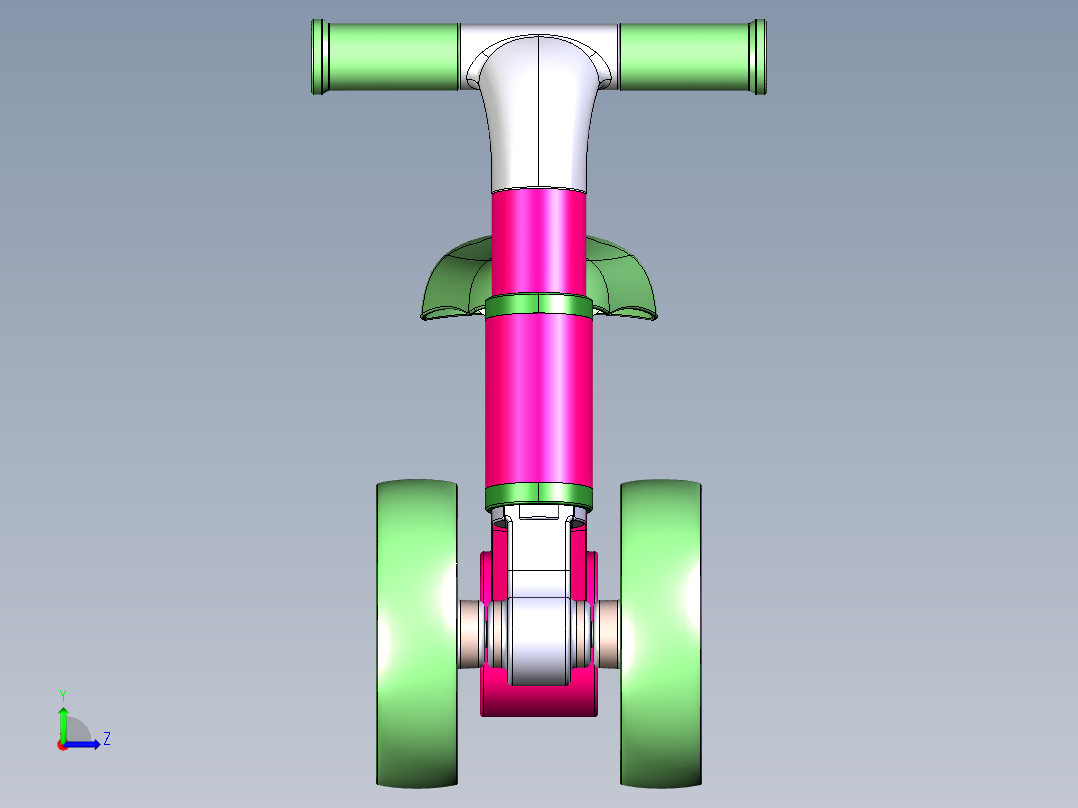 儿童无脚踏平衡车设计图左视图