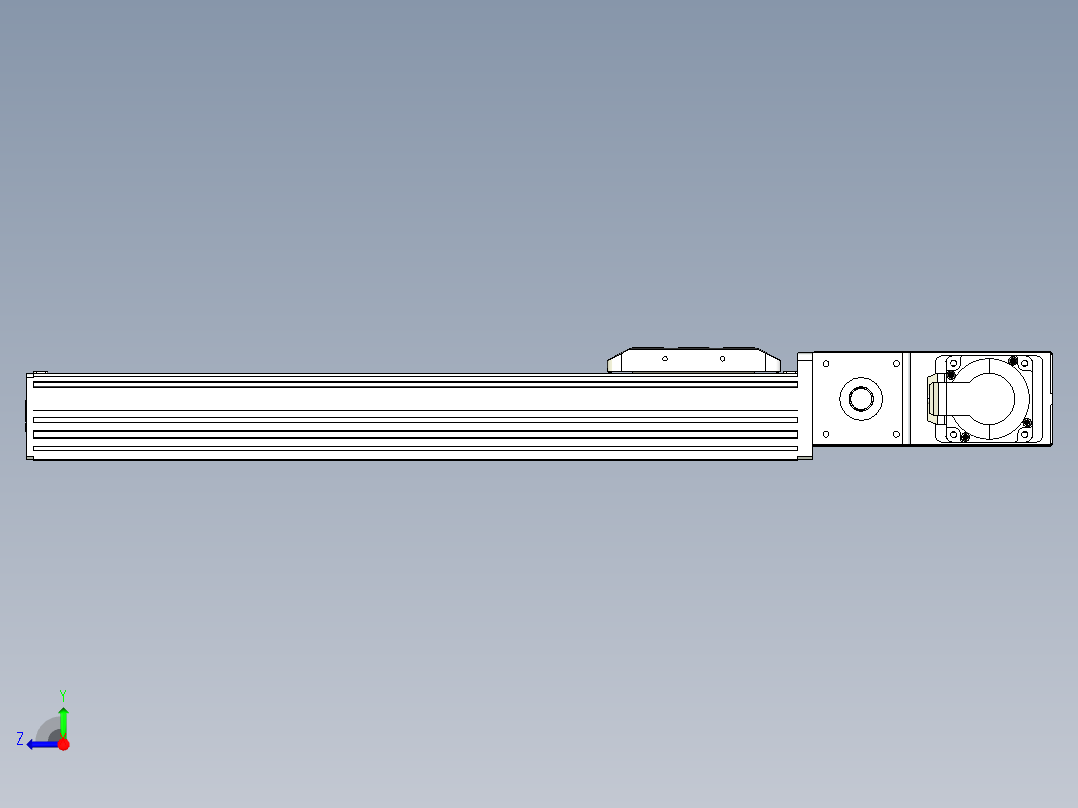 同步带全封闭直线模组TPA-HCB-85D-90-L350-MR-Y-P20-N3右视图