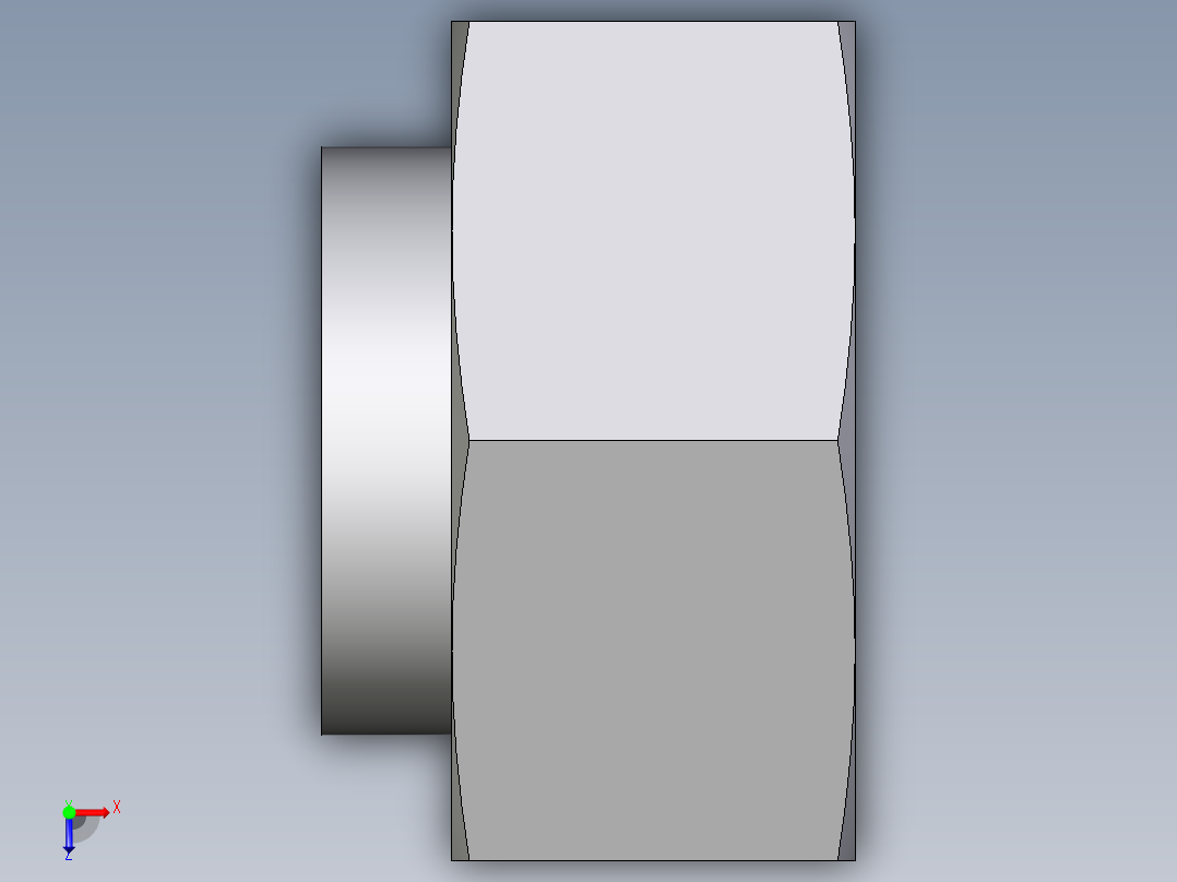 卡套式工业通用硬管接头EO_Blanking_plug_with_nut_for_cones_VKAM35LCF俯视图
