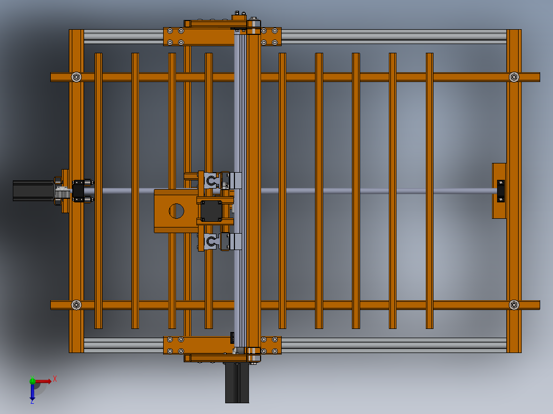 三轴数控刳刨机俯视图