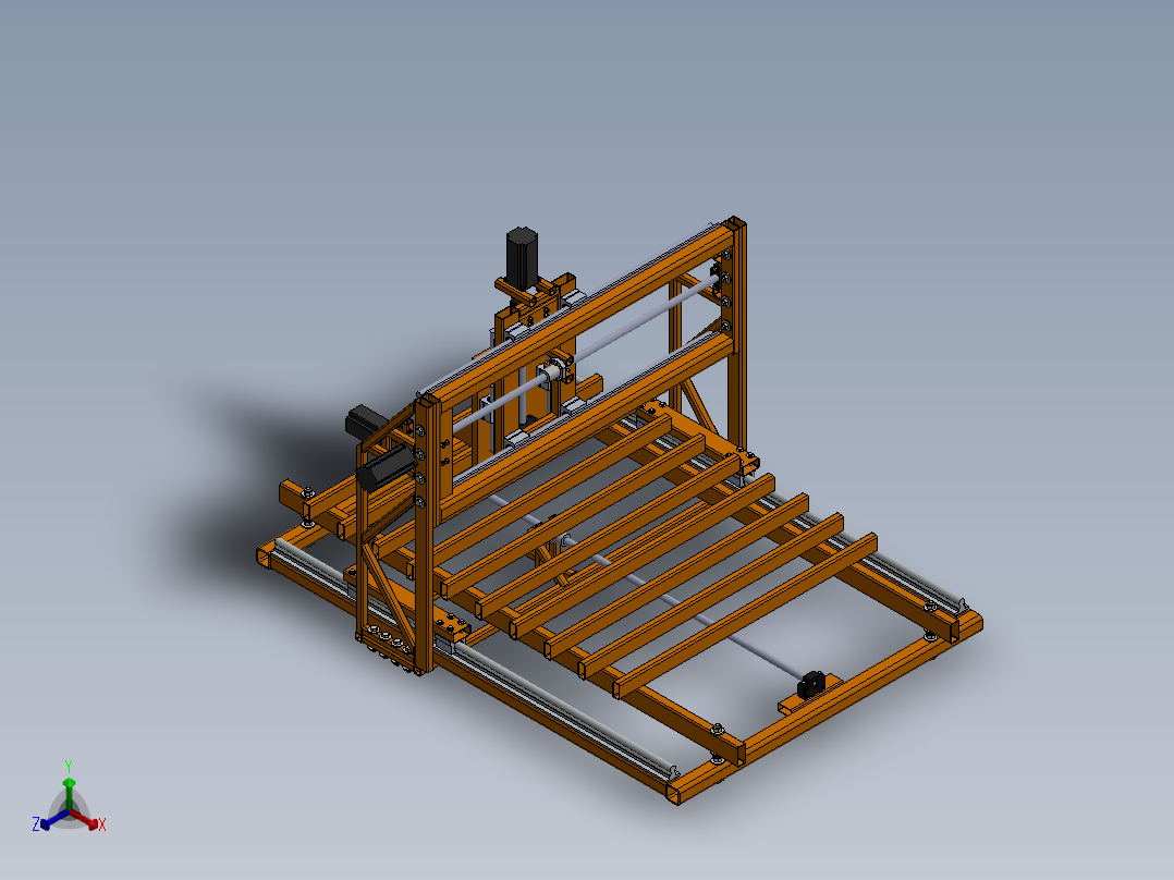三轴数控刳刨机正等轴测图