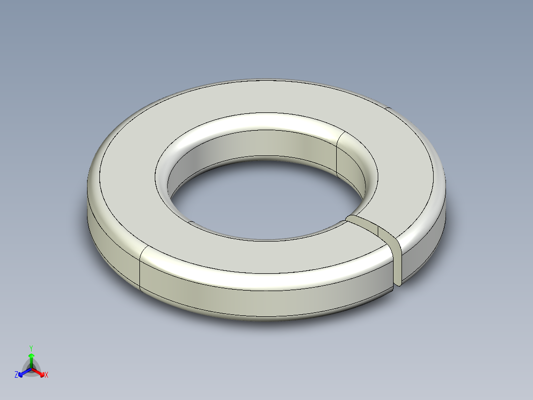 紧固件-IGES 0.3125 Split Washer正等轴测图