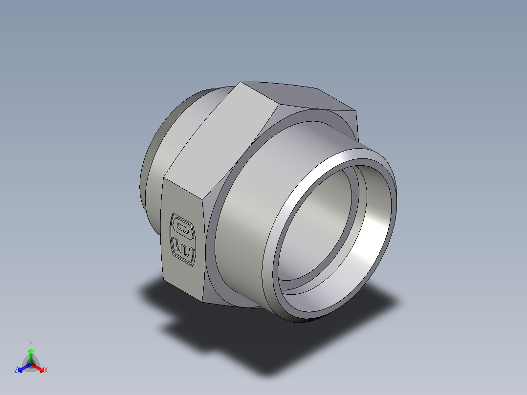 卡套式工业通用硬管接头EO_Weld_connector_AS28L71X正等轴测图