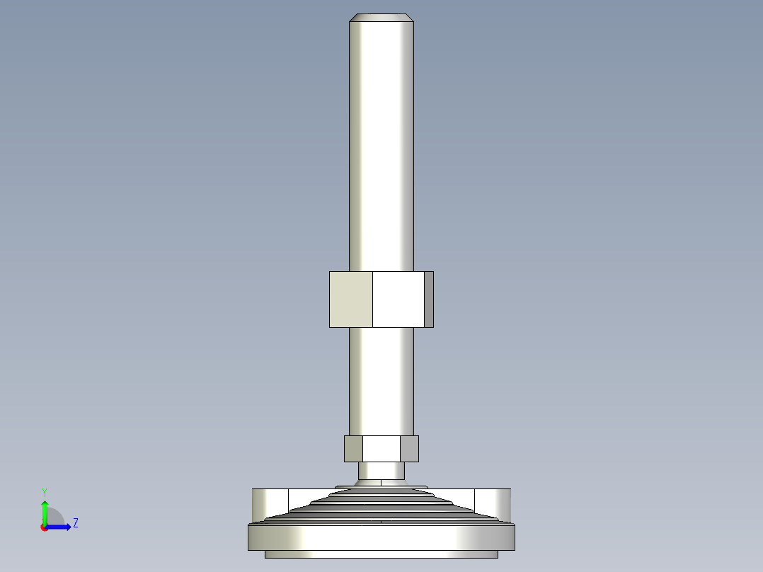 水平調整腳座(SUS製)LVF100-SUS-3D多系列多零件图纸模型左视图