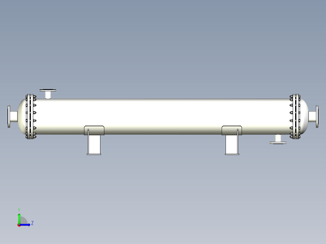 20m²缠绕式螺旋管换热器压力容器设计资料含三维SW+CAD+说明书左视图