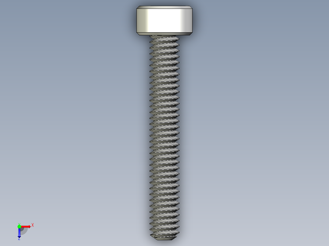 M2 x 0.4mm Thread 14mm LONG SOCKET HEAD CAP SCREW.IGS俯视图
