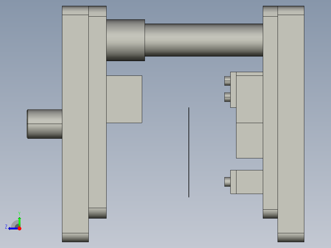 大尺寸工件切角通用冲压模右视图