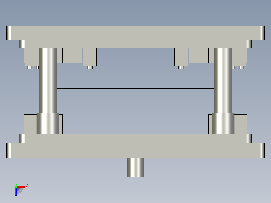 大尺寸工件切角通用冲压模俯视图