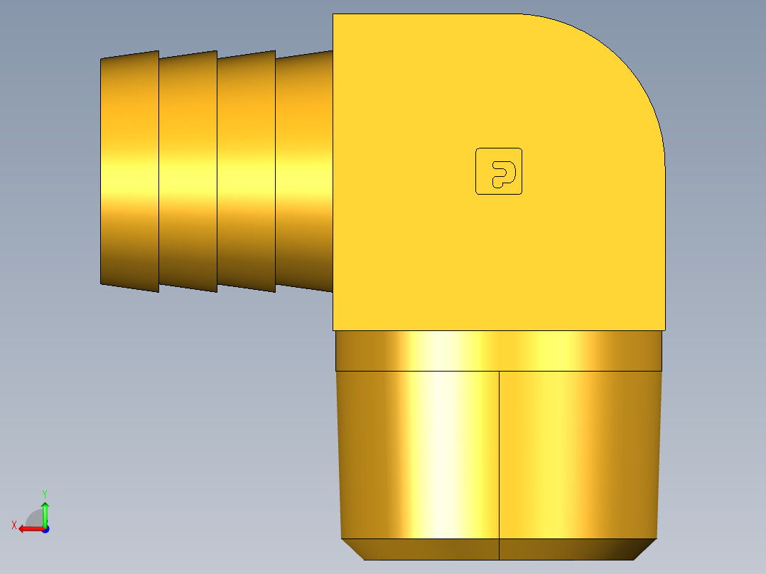 倒齿式工业管接头Hose Barb 90Deg Elbow to Male Pipe 129HB-12-12后视图