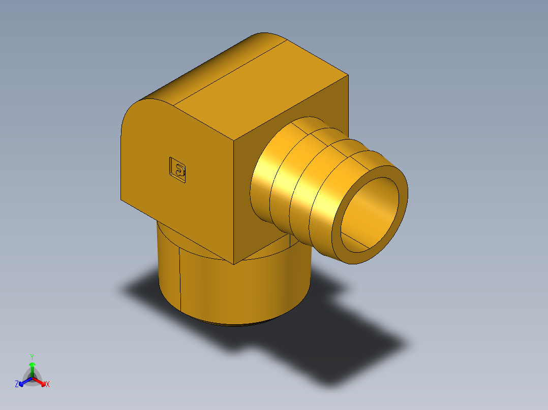 倒齿式工业管接头Hose Barb 90Deg Elbow to Male Pipe 129HB-12-12正等轴测图