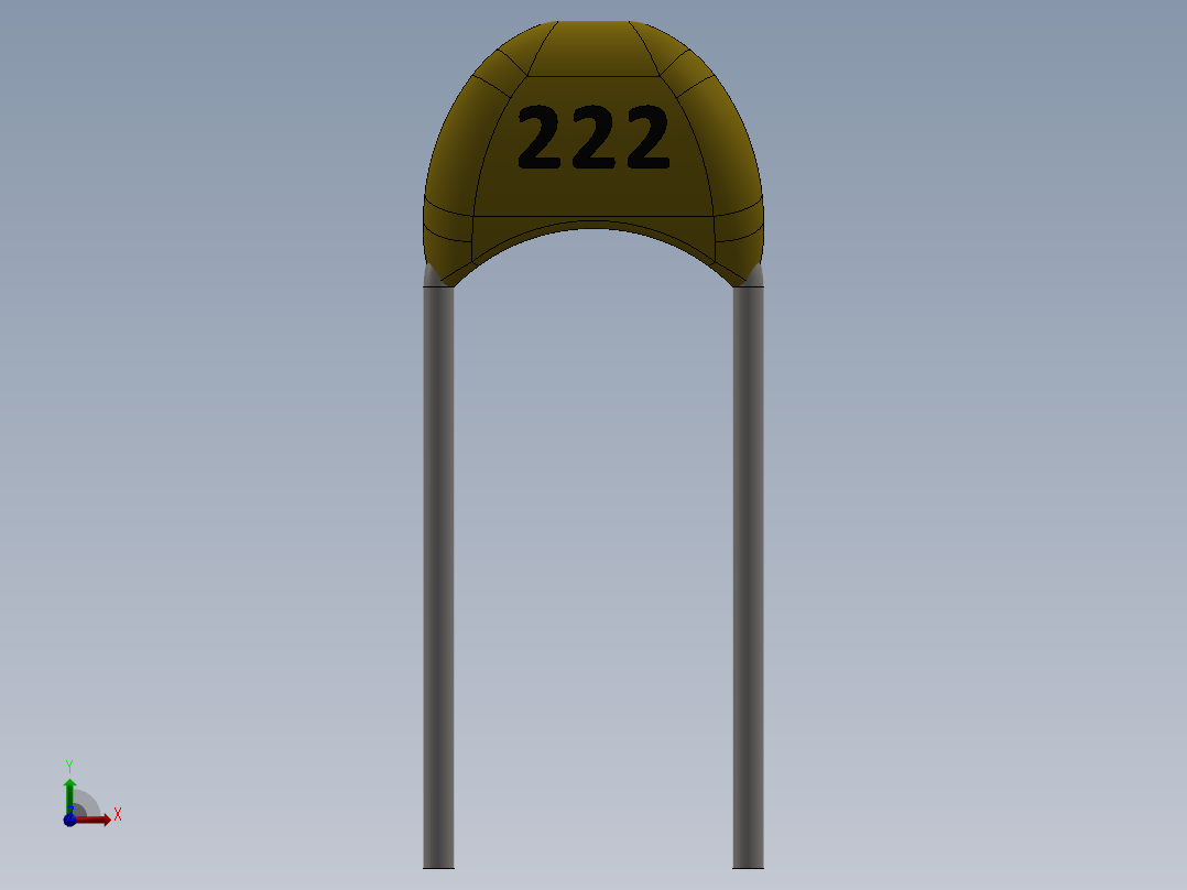 电容器 二极管 电阻器-Capacitor Ceramic 222 2.2nF前视图