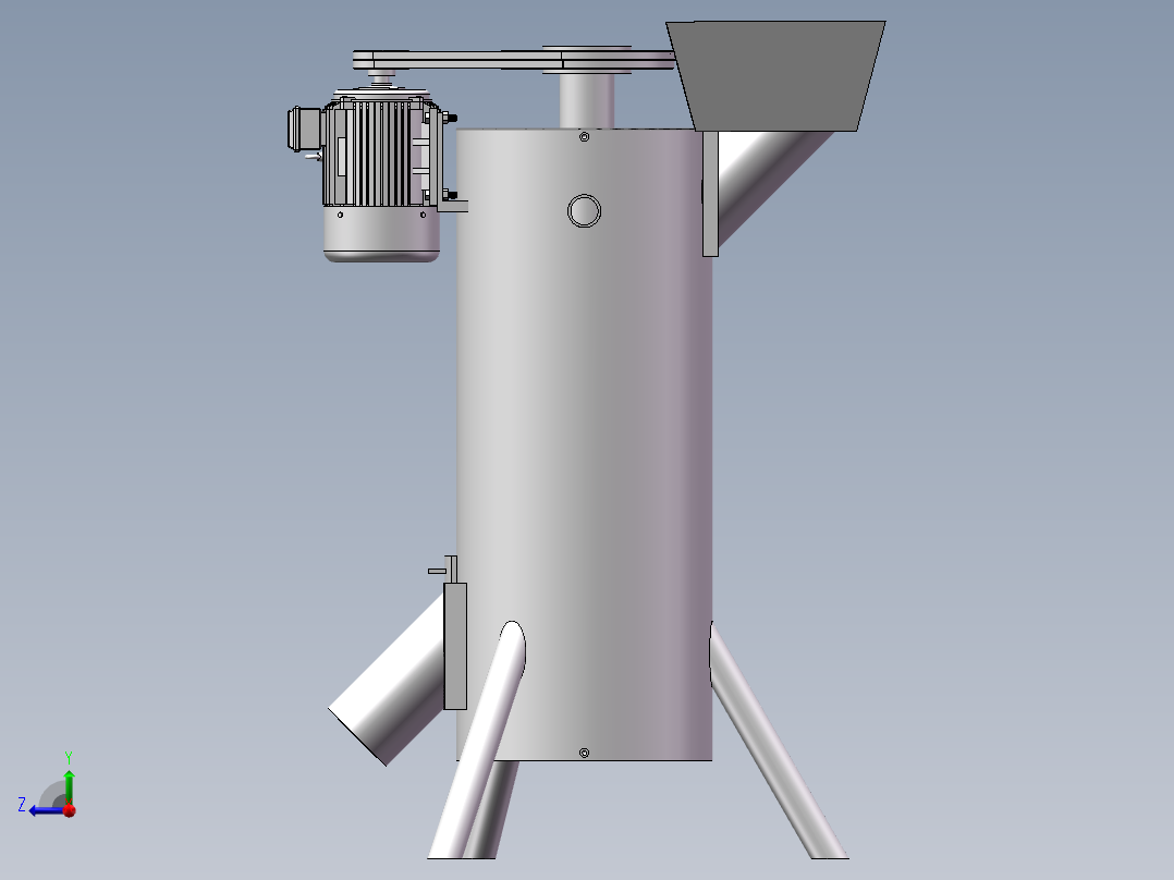 青皮核桃去皮机三维(1)右视图