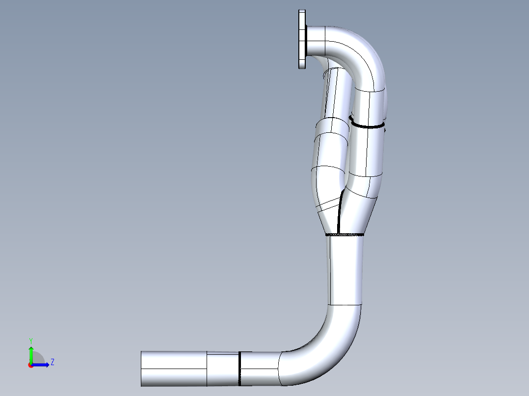 排气歧管3D模型左视图