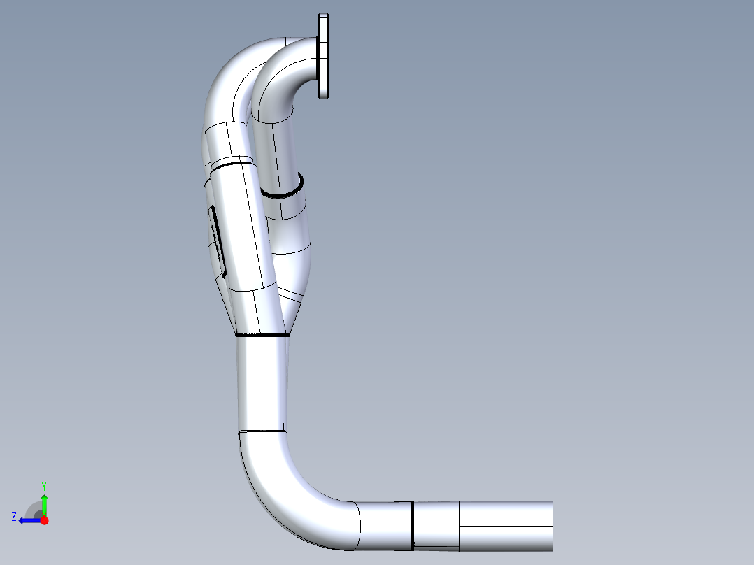 排气歧管3D模型右视图