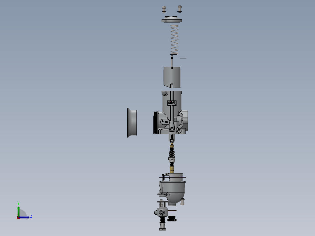 同心化油器左视图