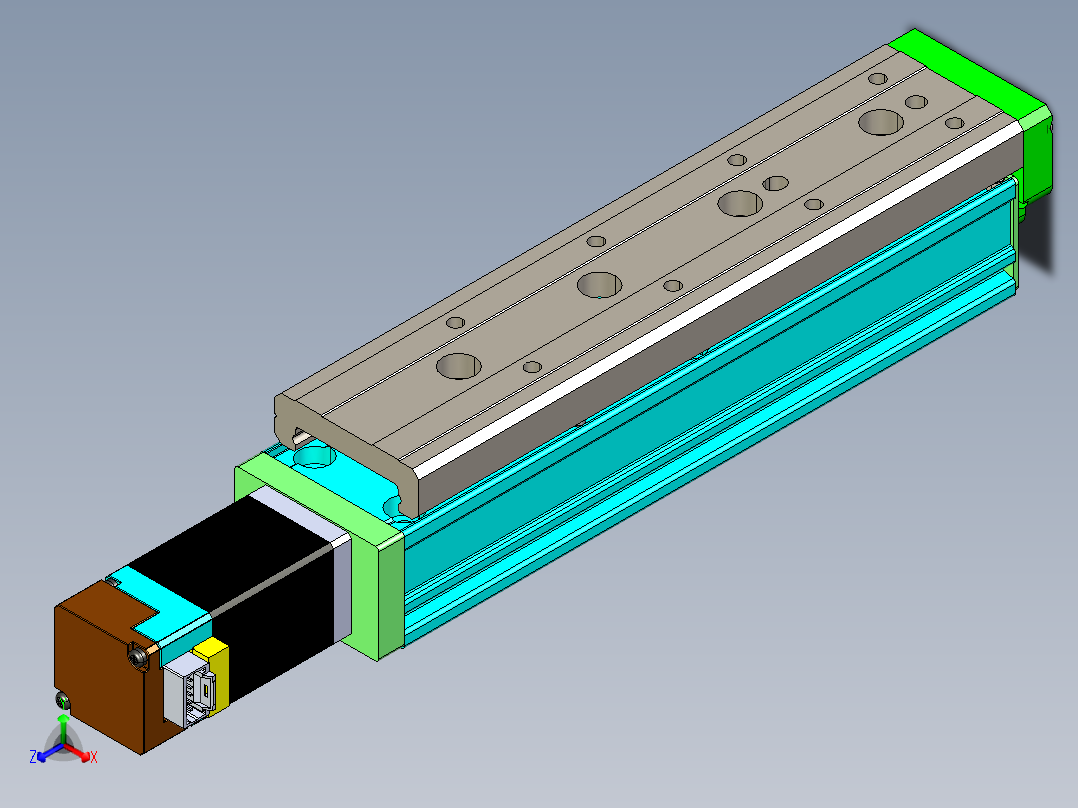 威洛博小滑台-LES16-L5-S100-BC正等轴测图