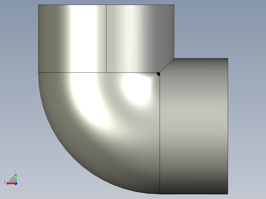 船舶管路系统SeaCor_90Elbow_SxS_37J106030_3in后视图