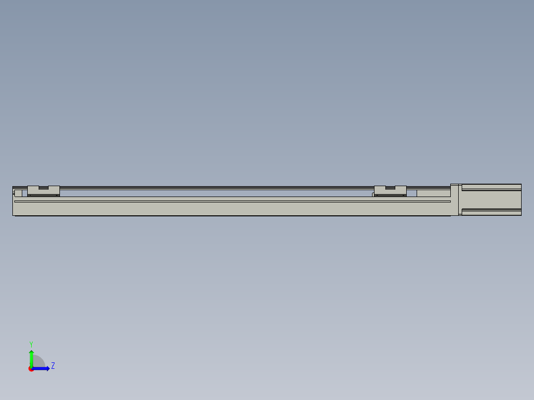 直线模组LHA6-S650-M-200W(16丝杆)设计图纸左视图