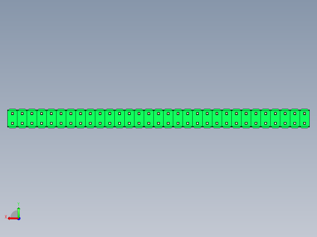 彩色公头100mil（2.54mm）系列-DS1021_green_2x31p_100mil_Type43_rev1.0后视图