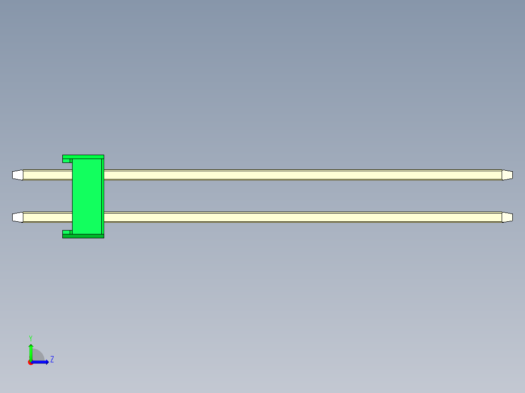彩色公头100mil（2.54mm）系列-DS1021_green_2x31p_100mil_Type43_rev1.0左视图