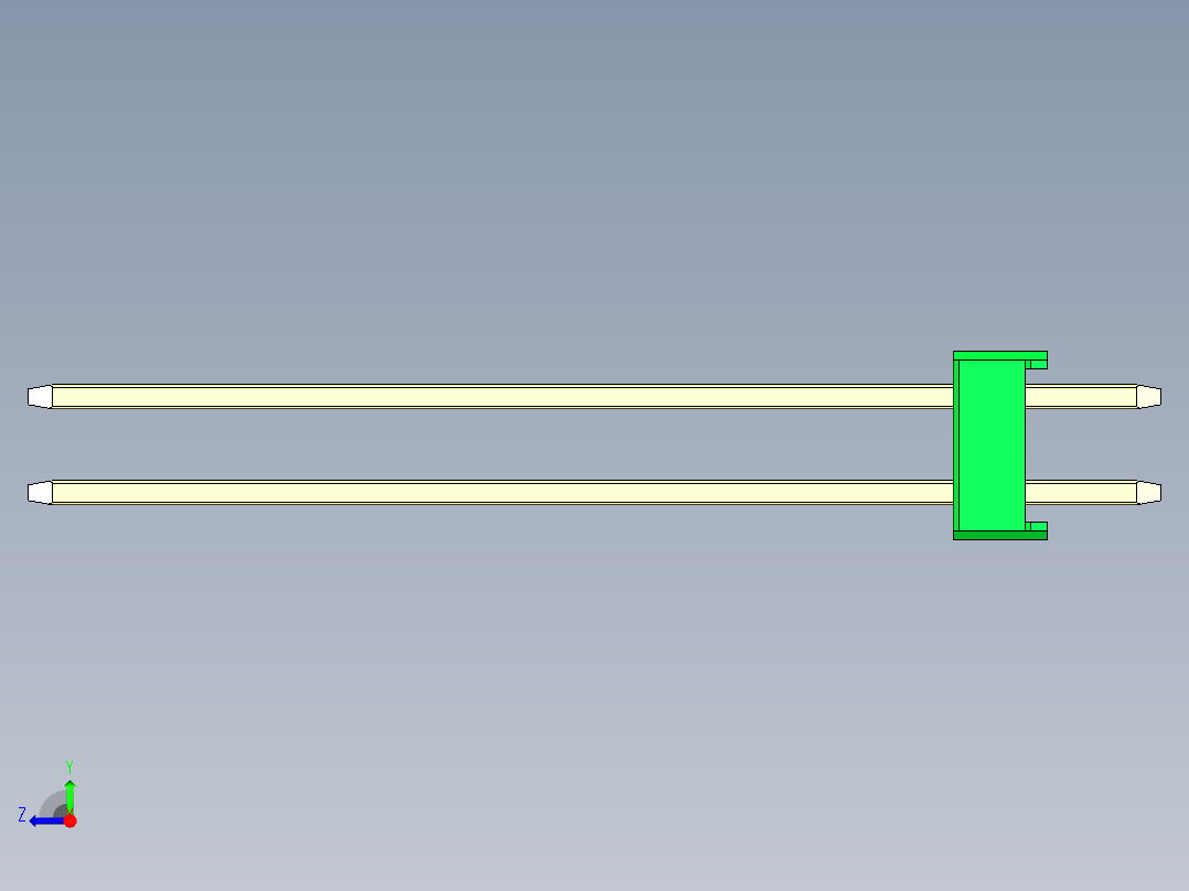 彩色公头100mil（2.54mm）系列-DS1021_green_2x31p_100mil_Type43_rev1.0右视图