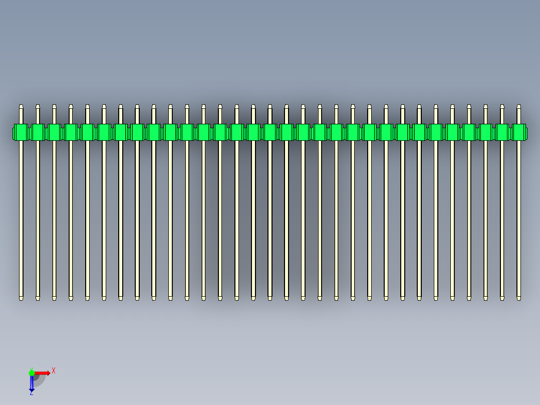 彩色公头100mil（2.54mm）系列-DS1021_green_2x31p_100mil_Type43_rev1.0俯视图