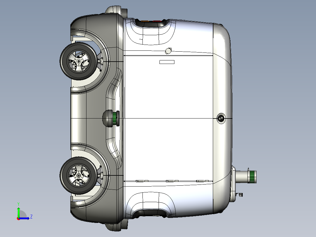 无人快递车无人运输车机器人AGV小车左视图