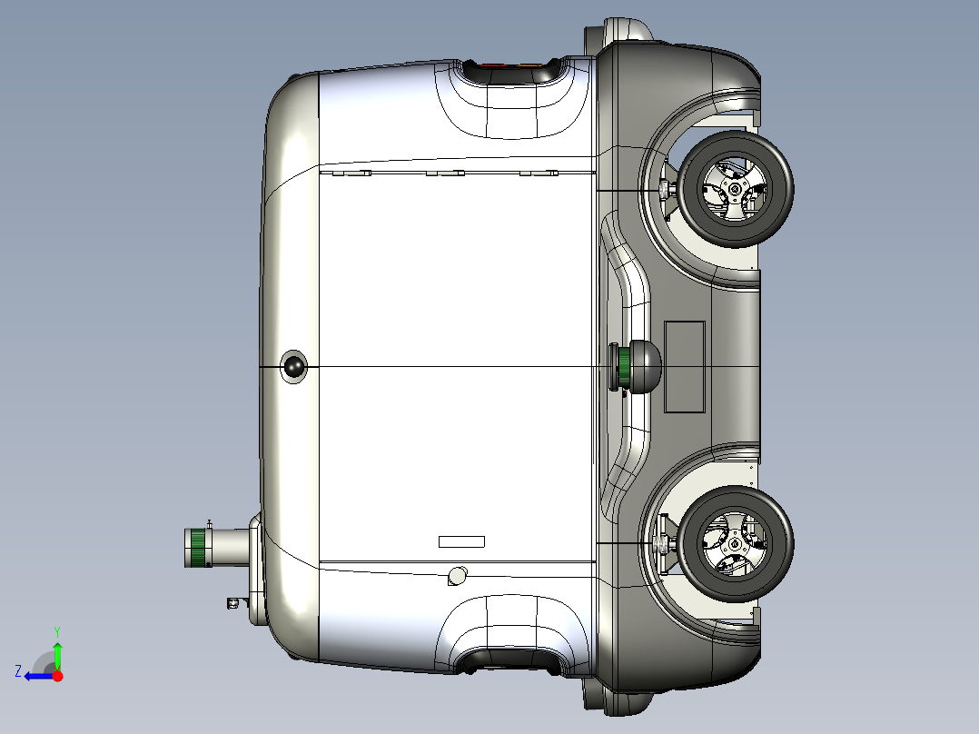 无人快递车无人运输车机器人AGV小车右视图