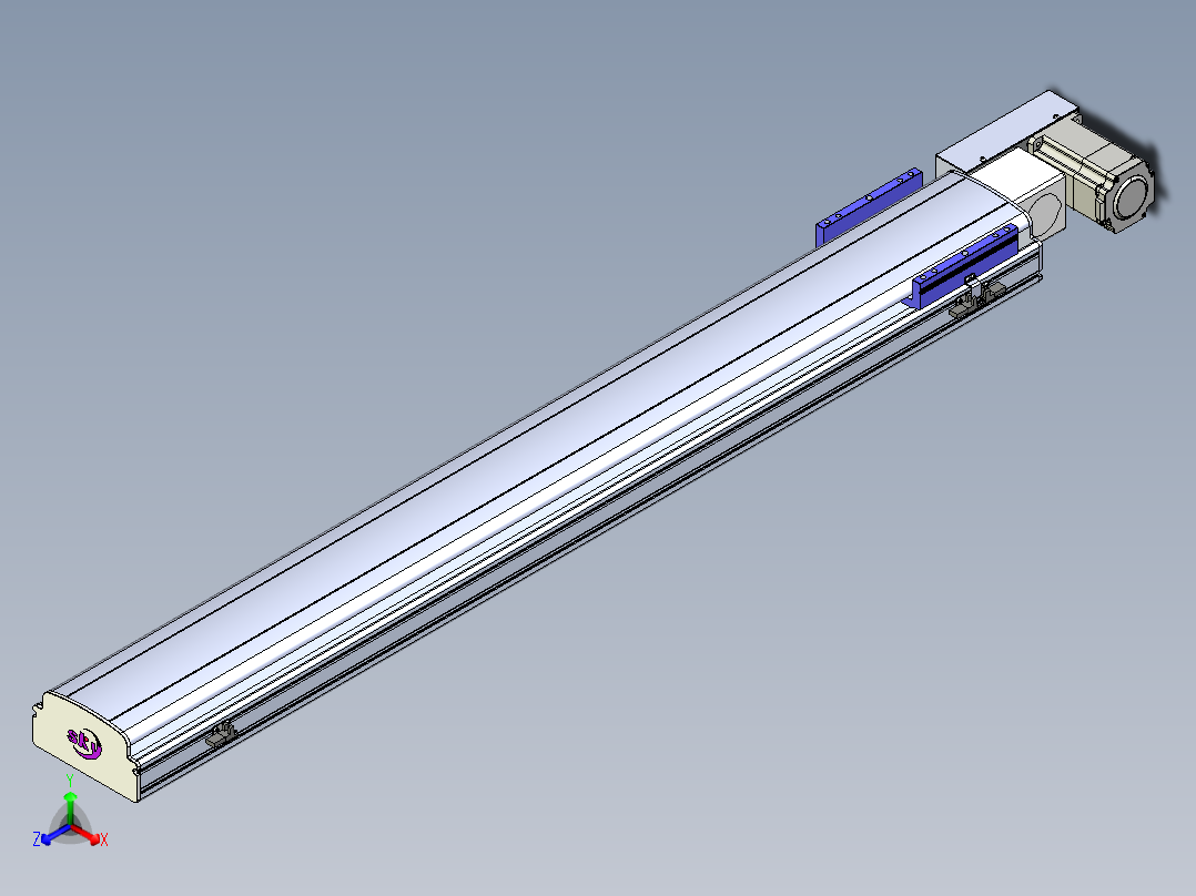 同步带滑台-半封闭B17H-L50-S1200-L-P75-D3正等轴测图