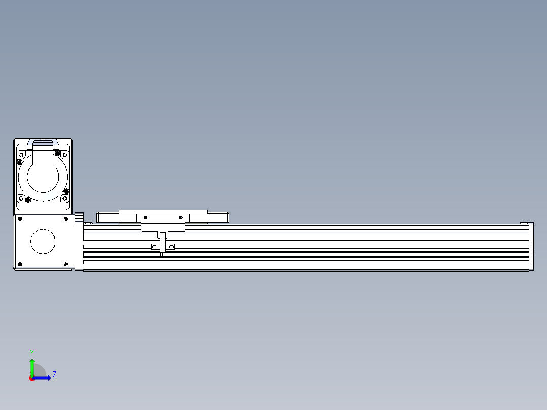 同步带全封闭直线模组TPA-HCB-110D-90-L300-LU-Y-P40-N3左视图