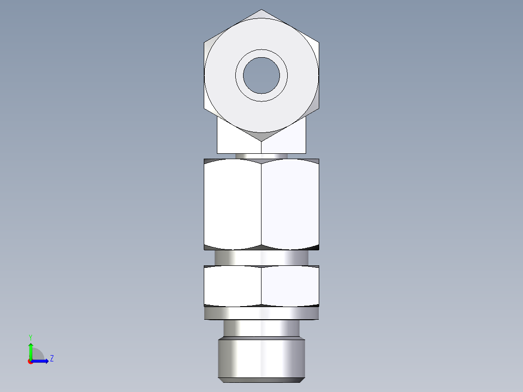 卡套式工业通用硬管接头EO_Assembled_adjustable_standpipe_branch_tee_EVT10SR71左视图
