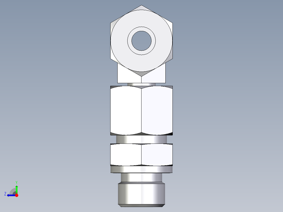 卡套式工业通用硬管接头EO_Assembled_adjustable_standpipe_branch_tee_EVT10SR71右视图