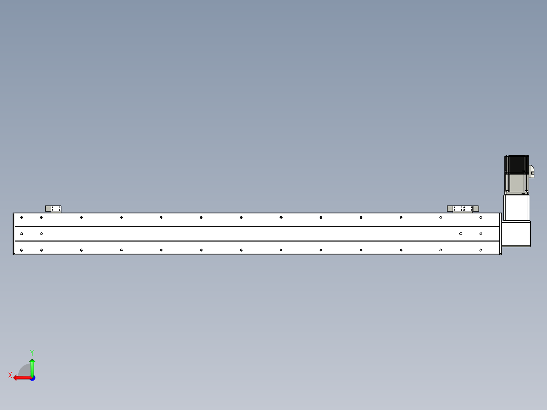 同步带滑台-半封闭B10-L90-S1000-R-P40-D3后视图
