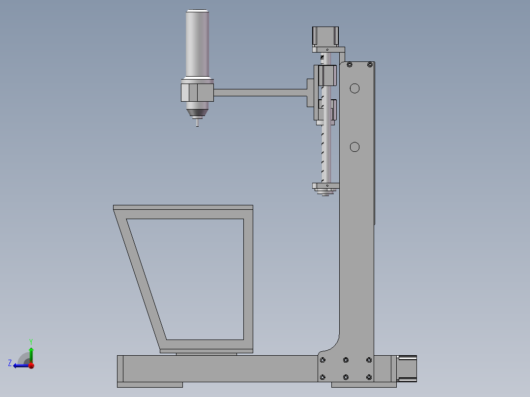 DIY三轴雕铣机3d图纸 数控加工中心3D 丝杆电机DIY三轴铣床3d图纸右视图