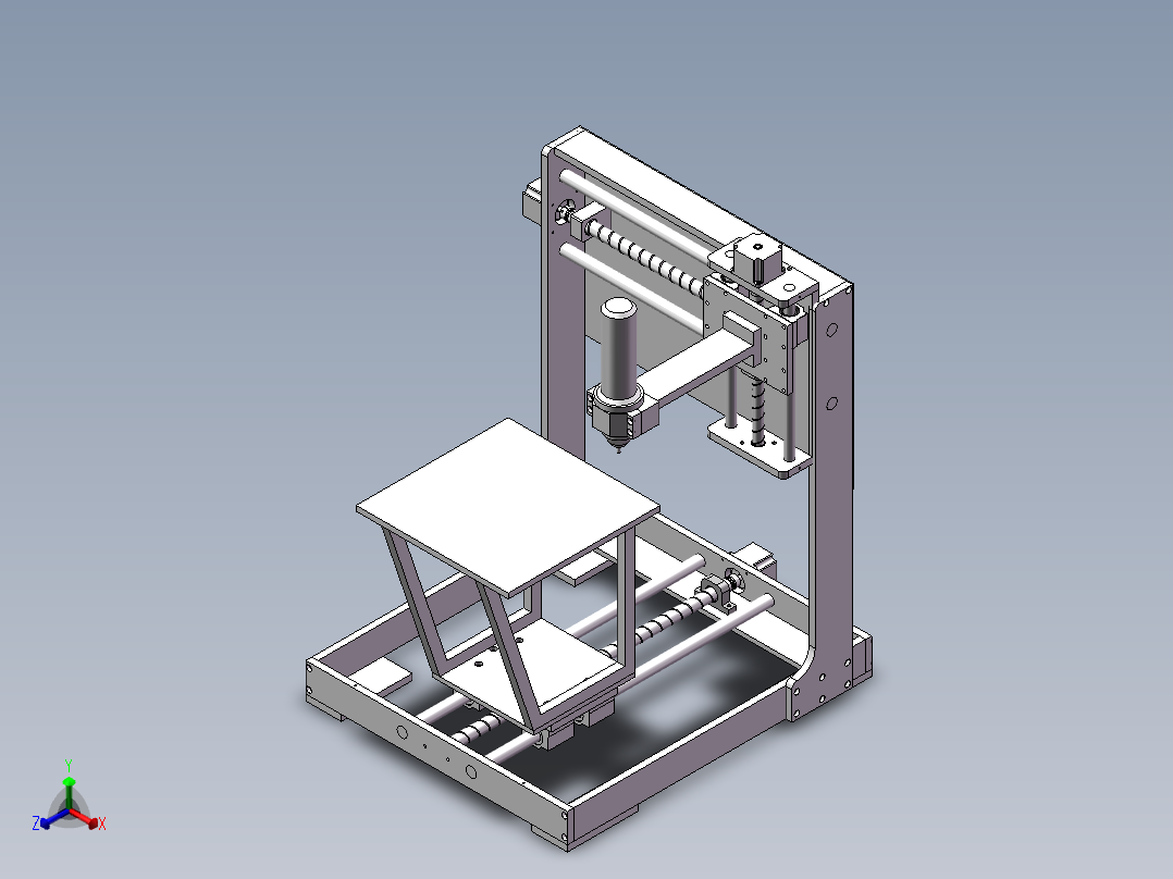 DIY三轴雕铣机3d图纸 数控加工中心3D 丝杆电机DIY三轴铣床3d图纸正等轴测图