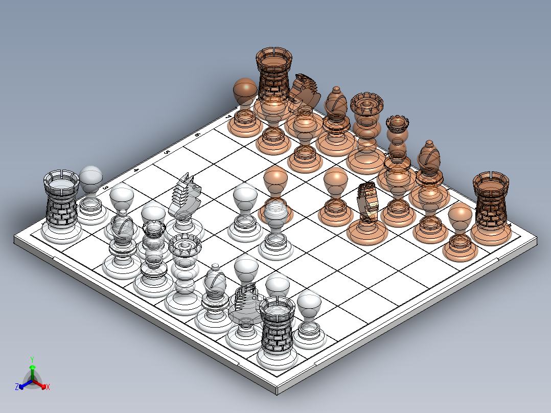 象棋16正等轴测图