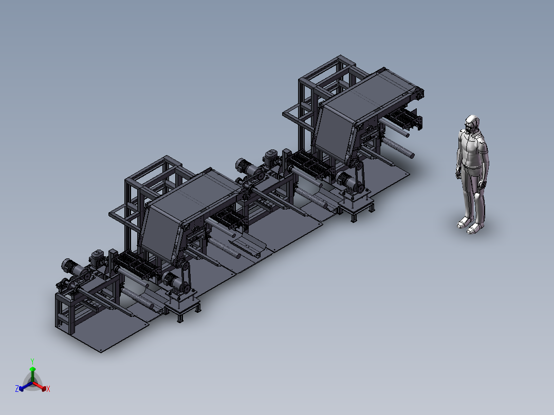 收卷机sw22正等轴测图