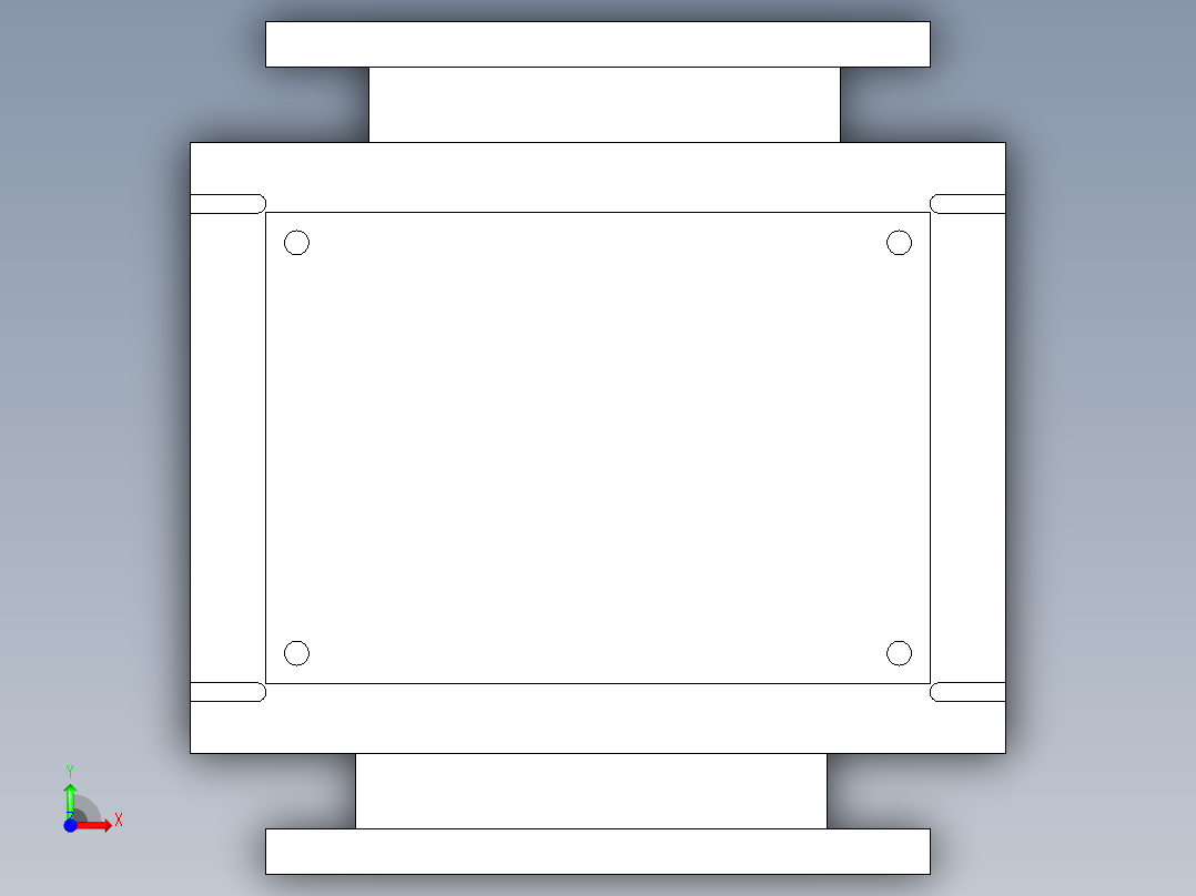 低压铝铸造模具一套3D模型前视图