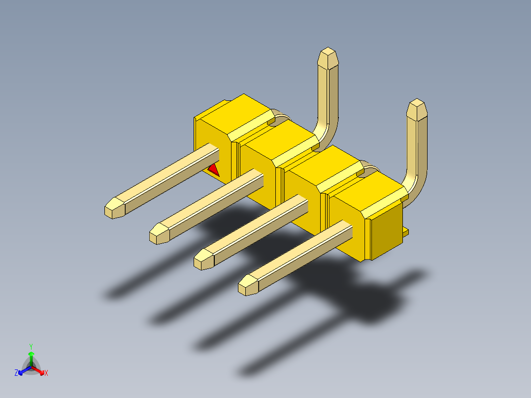 彩色公排针 100mil 2.54mm 系列-DS1022_yellow_04p_100mil_Type_SMT_R2_rev1.0