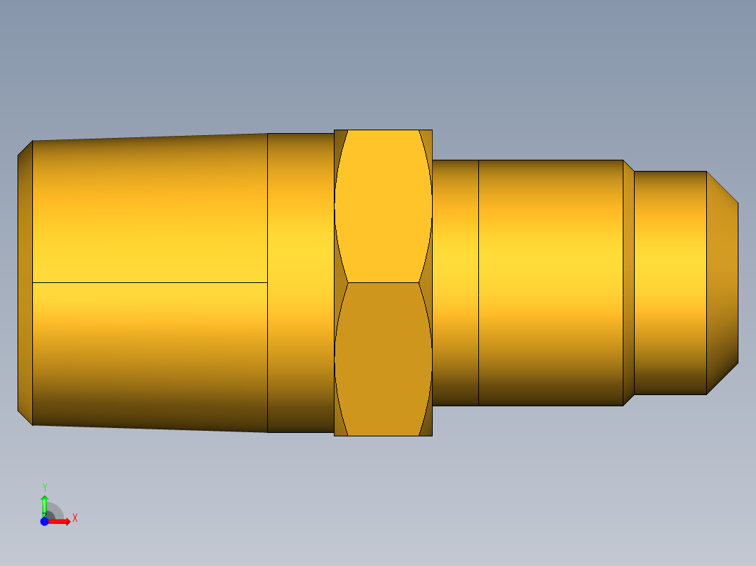 扩口式工业通用硬管接头Male Connector 48F-5-4前视图