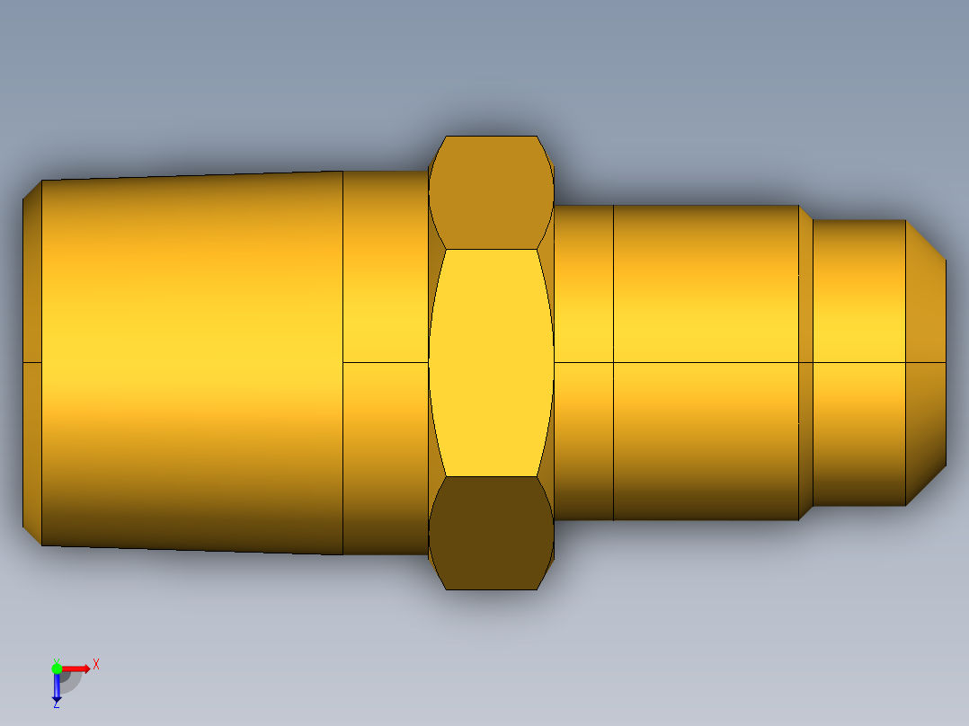 扩口式工业通用硬管接头Male Connector 48F-5-4俯视图