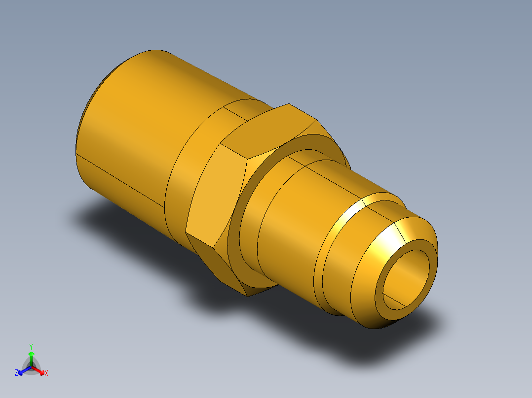 扩口式工业通用硬管接头Male Connector 48F-5-4正等轴测图