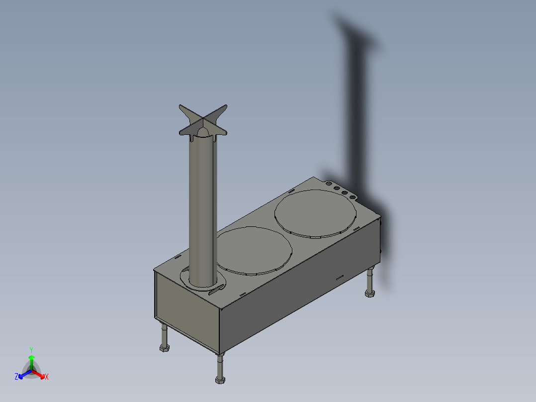 天野取暖炉子正等轴测图