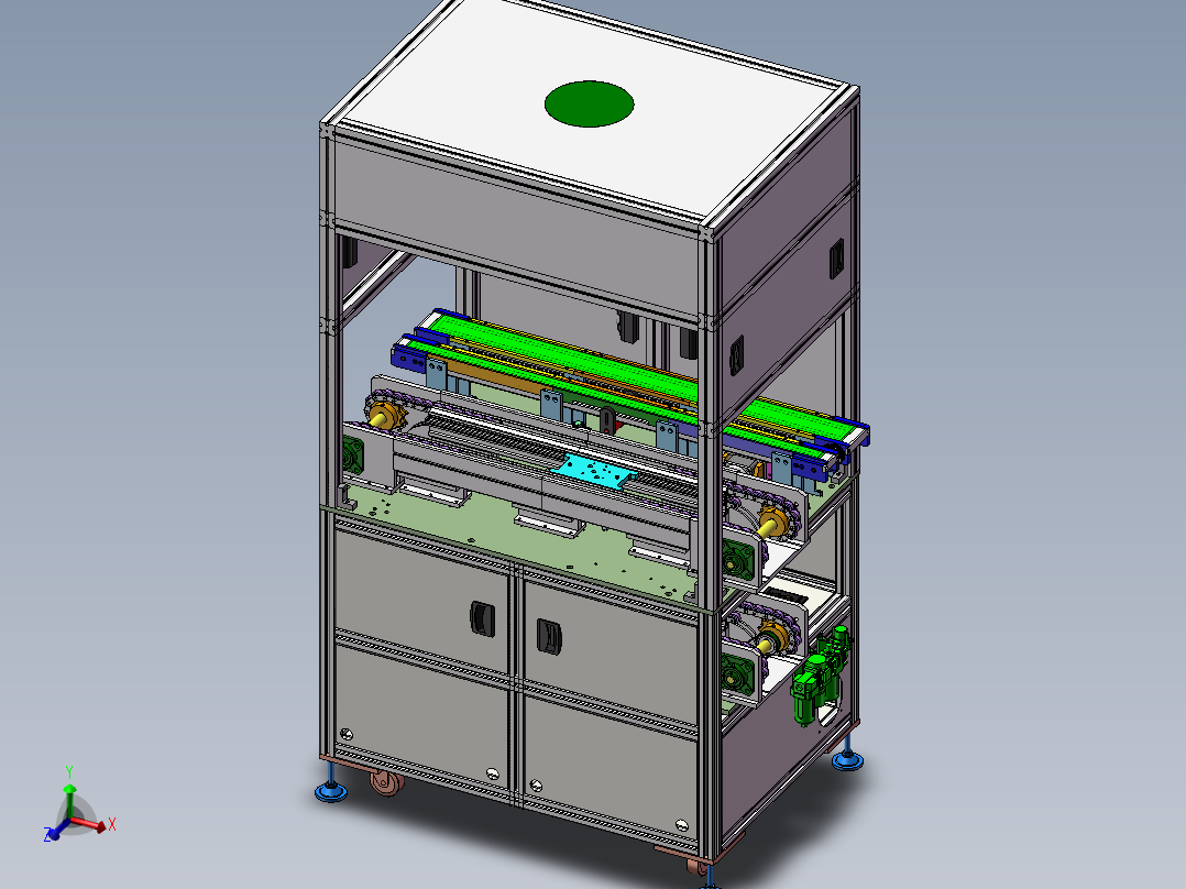 倍速链回流模块、循环流动线体<span style='color: red'>3D</span>模型 非标自动化机械三维