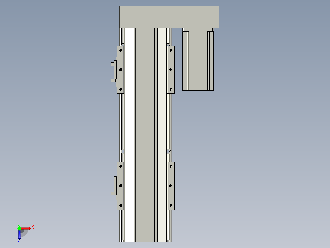 直线模组LHAT10-CA-S200-R-C3设计图纸俯视图