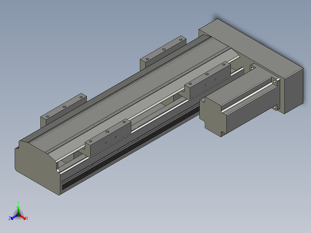 直线模组LHAT10-CA-S200-R-C3设计图纸正等轴测图