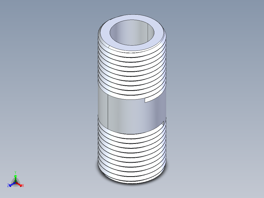 聚氯乙烯配件33-Sch80_Nipple_MPTxMPT_861-079_0.5in x 2in正等轴测图