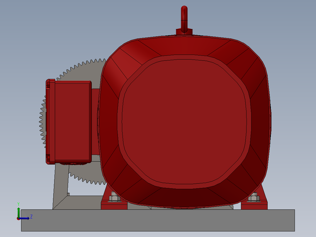 电机齿轮传动左视图