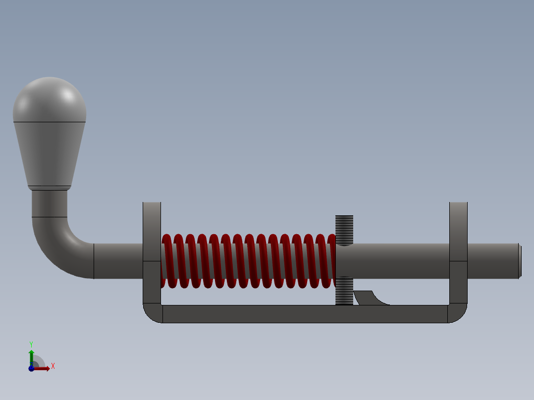 推拉门锁前视图